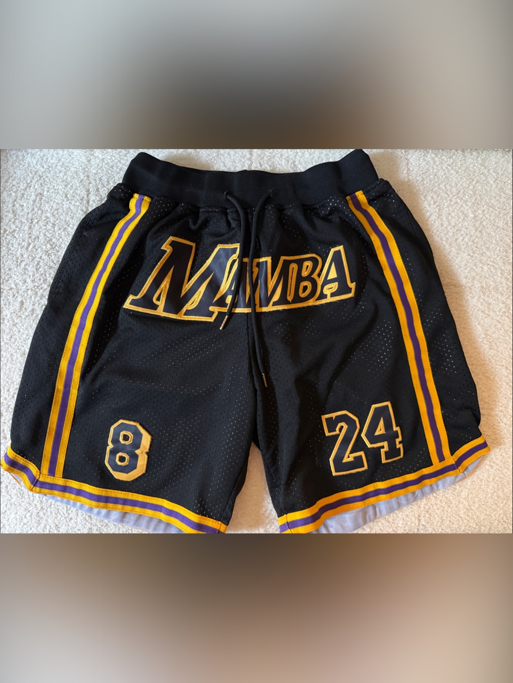 Men's Kobe Black Mamba Athletic Basketball Shorts - Black/Gold/Purple
